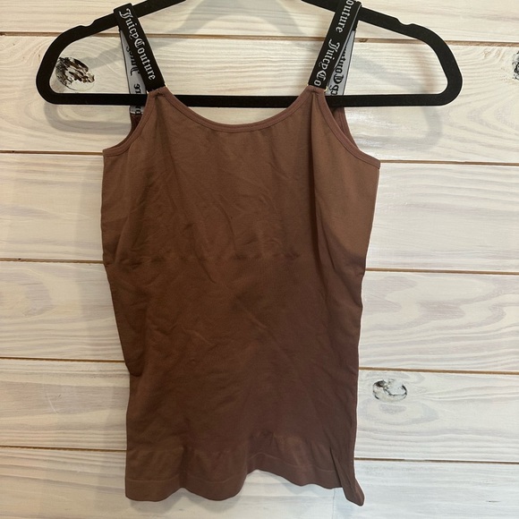 Juicy Couture Fitted Brown Ribbed Tank Top - Picture 2 of 5